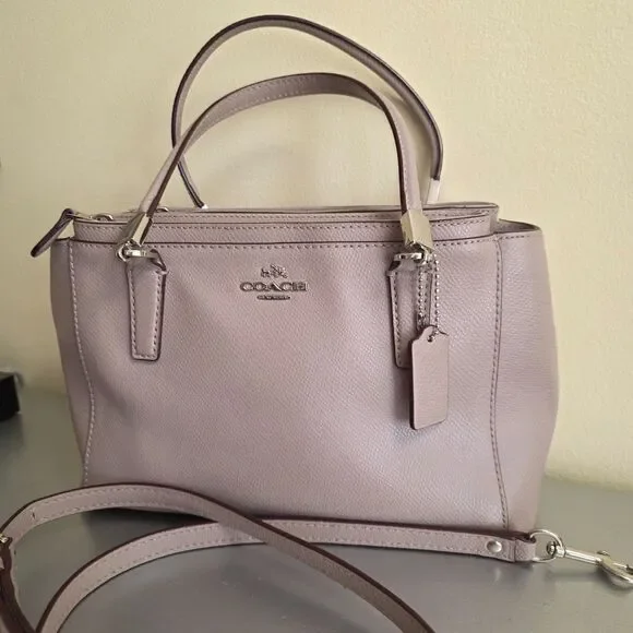 Coach Mini Christie Carryall Purse F34797 Taupe Crossbody Leather Clean EUC￼ - Picture 3 of 16